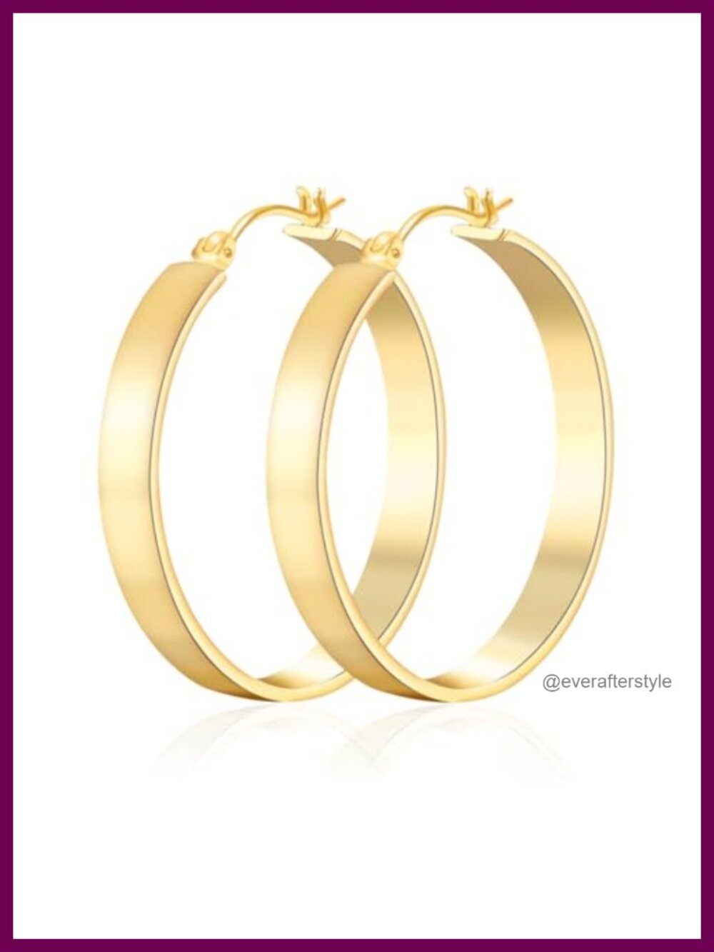 14k Gold Plated Chunky Square Edge Hoop Earrings for Women